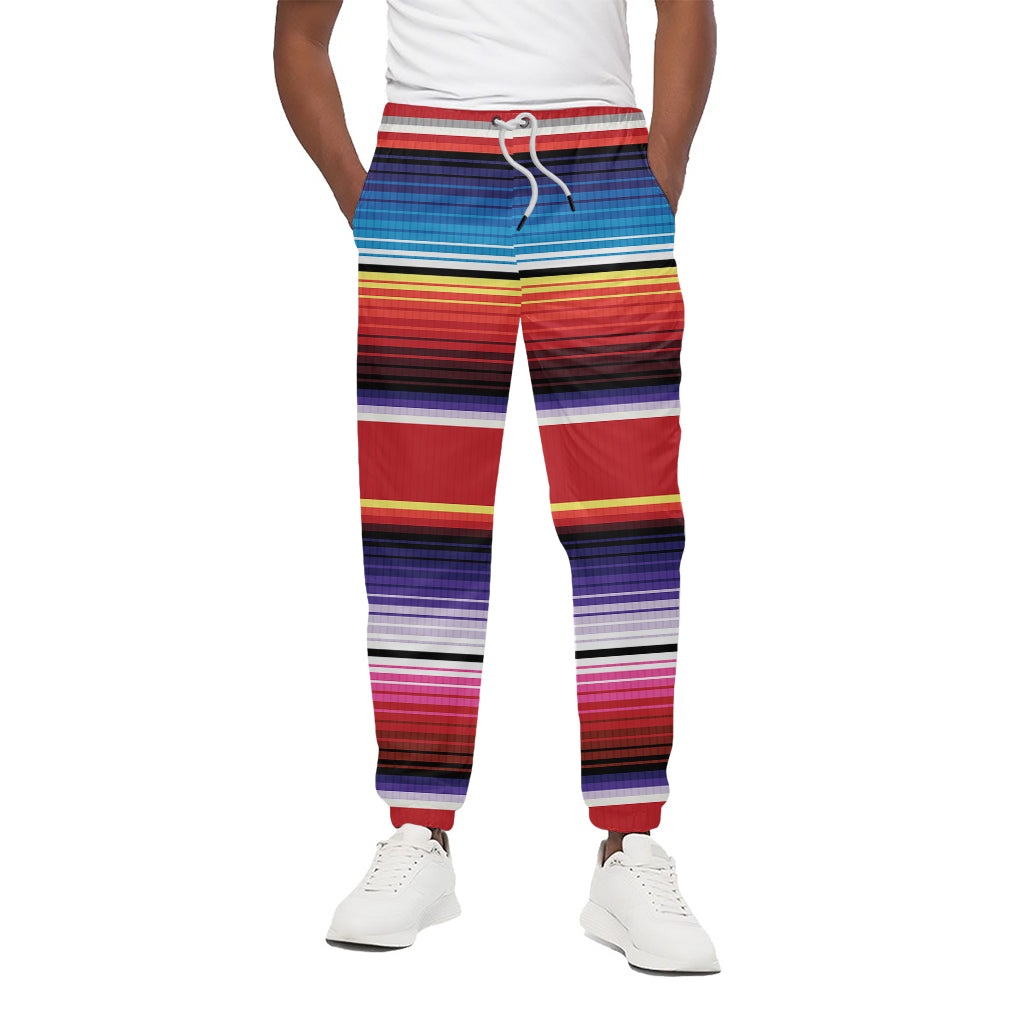 Tribal Serape Blanket Stripe Print Cotton Pants