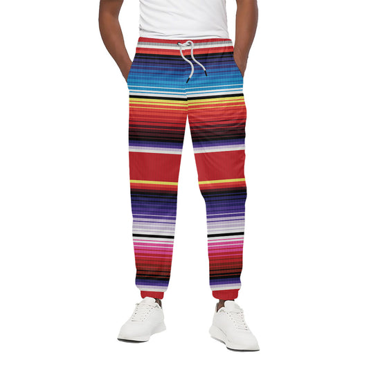 Tribal Serape Blanket Stripe Print Cotton Pants