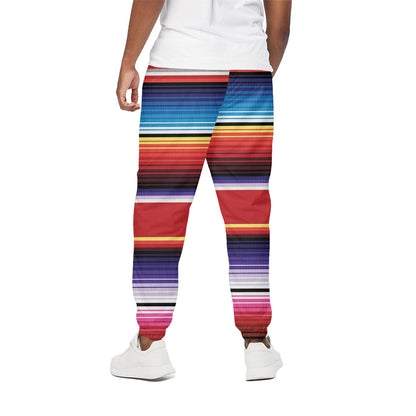 Tribal Serape Blanket Stripe Print Cotton Pants