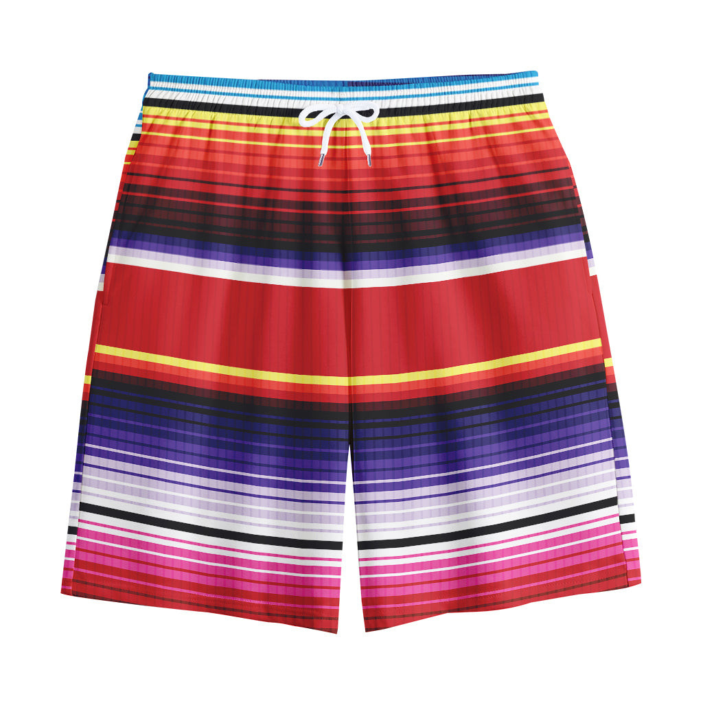 Tribal Serape Blanket Stripe Print Cotton Shorts