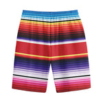 Tribal Serape Blanket Stripe Print Cotton Shorts