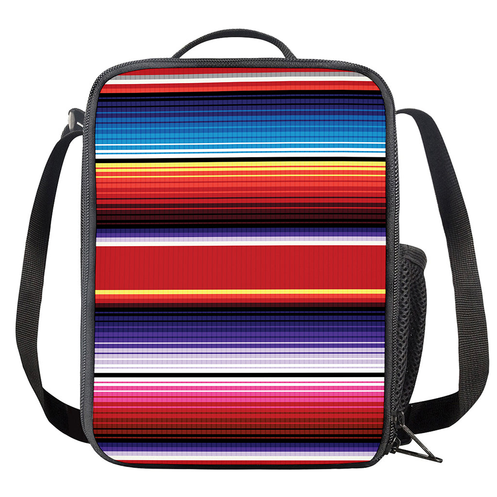 Tribal Serape Blanket Stripe Print Crossbody Lunch Bag