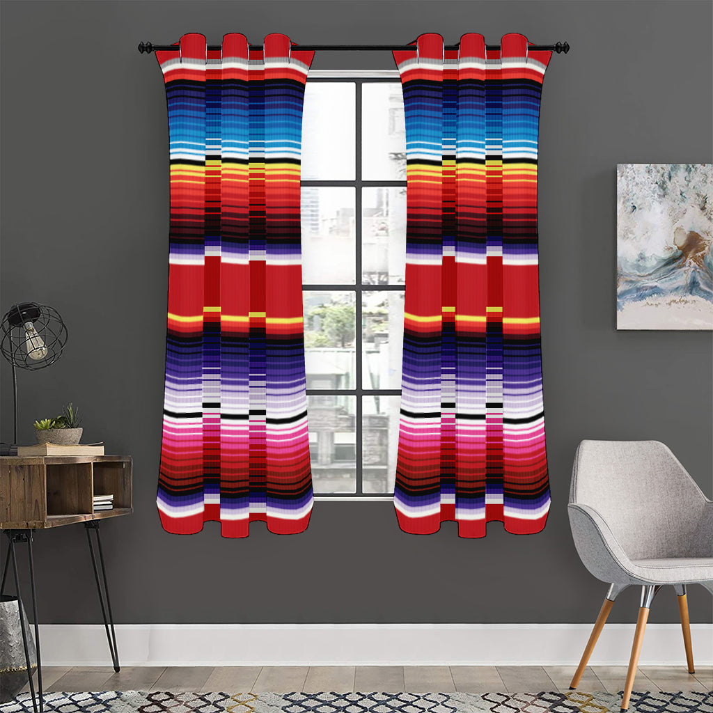 Tribal Serape Blanket Stripe Print Curtain