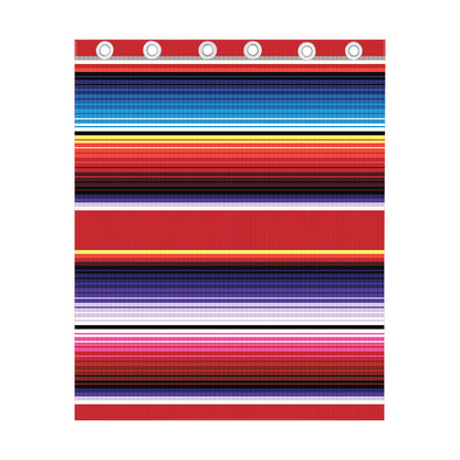 Tribal Serape Blanket Stripe Print Curtain