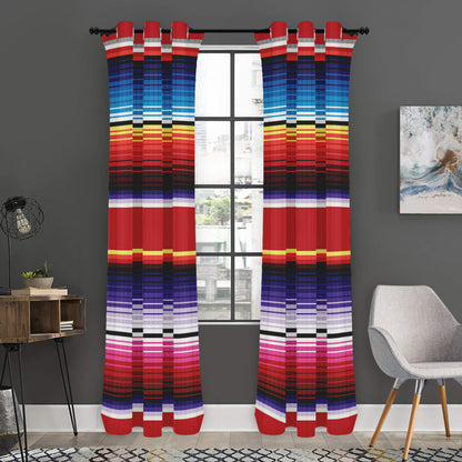Tribal Serape Blanket Stripe Print Curtain