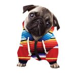 Tribal Serape Blanket Stripe Print Dog Zip Up Hoodie