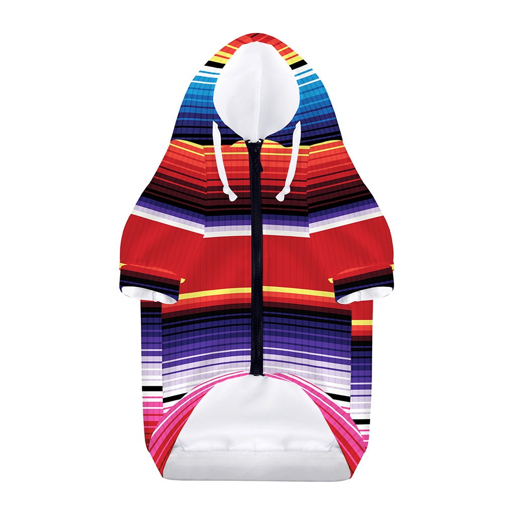Tribal Serape Blanket Stripe Print Dog Zip Up Hoodie
