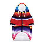 Tribal Serape Blanket Stripe Print Dog Zip Up Hoodie