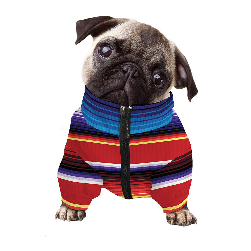 Tribal Serape Blanket Stripe Print Dog Zip Up Jacket