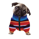 Tribal Serape Blanket Stripe Print Dog Zip Up Jacket