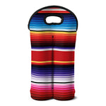 Tribal Serape Blanket Stripe Print Double Neoprene Wine Tote