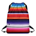 Tribal Serape Blanket Stripe Print Drawstring Backpack