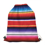 Tribal Serape Blanket Stripe Print Drawstring Bag