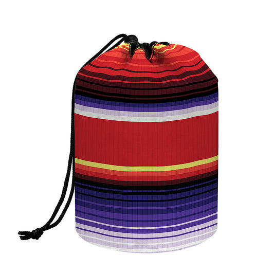 Tribal Serape Blanket Stripe Print Drawstring Makeup Bag