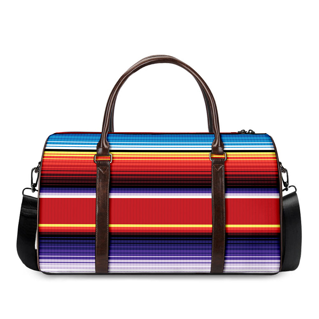 Tribal Serape Blanket Stripe Print Duffle Bag