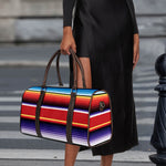 Tribal Serape Blanket Stripe Print Duffle Bag