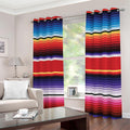 Tribal Serape Blanket Stripe Print Extra Wide Grommet Curtains