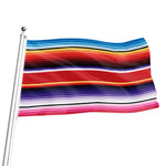 Tribal Serape Blanket Stripe Print Flag