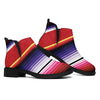 Tribal Serape Blanket Stripe Print Flat Ankle Boots