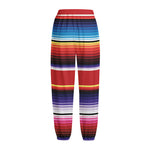 Tribal Serape Blanket Stripe Print Fleece Lined Knit Pants