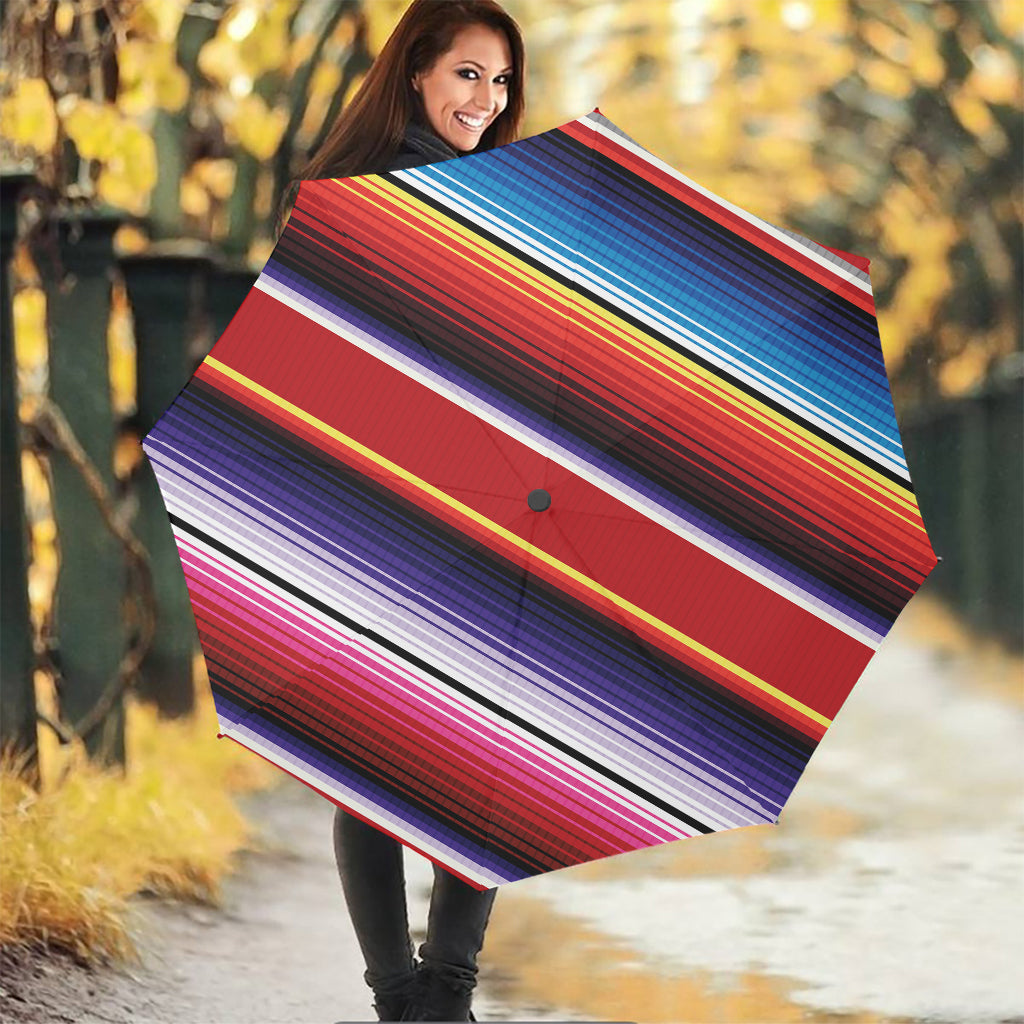 Tribal Serape Blanket Stripe Print Foldable Umbrella