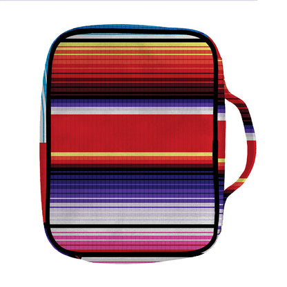 Tribal Serape Blanket Stripe Print Front Pocket Bible Bag
