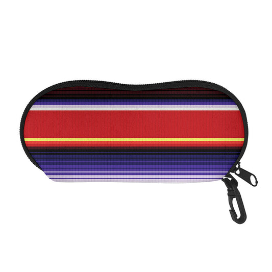 Tribal Serape Blanket Stripe Print Glasses Case