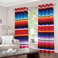 Tribal Serape Blanket Stripe Print Grommet Curtains