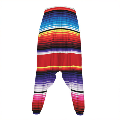 Tribal Serape Blanket Stripe Print Hammer Pants