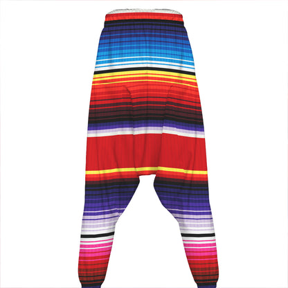 Tribal Serape Blanket Stripe Print Hammer Pants