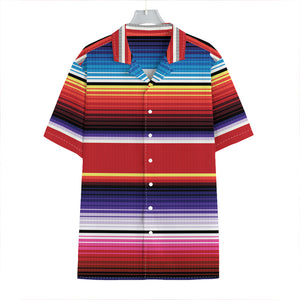 Tribal Serape Blanket Stripe Print Hawaiian Shirt