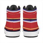 Tribal Serape Blanket Stripe Print High Top Leather Sneakers