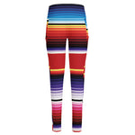 Tribal Serape Blanket Stripe Print High-Waisted Pocket Leggings