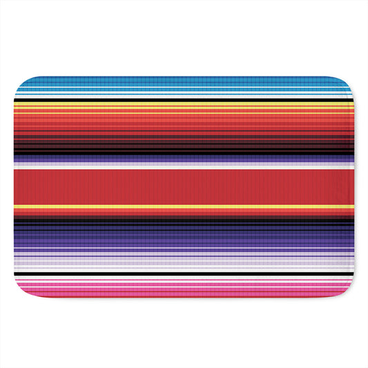 Tribal Serape Blanket Stripe Print Indoor Door Mat