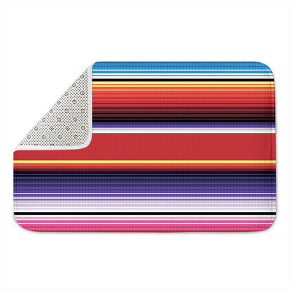Tribal Serape Blanket Stripe Print Indoor Door Mat