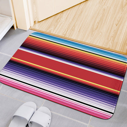 Tribal Serape Blanket Stripe Print Indoor Door Mat