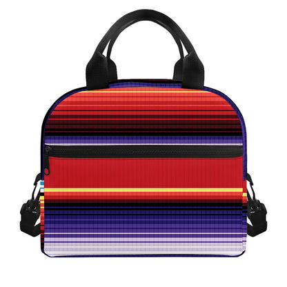 Tribal Serape Blanket Stripe Print Insulated Lunch Bag