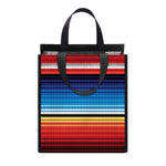 Tribal Serape Blanket Stripe Print Insulated Lunch Tote