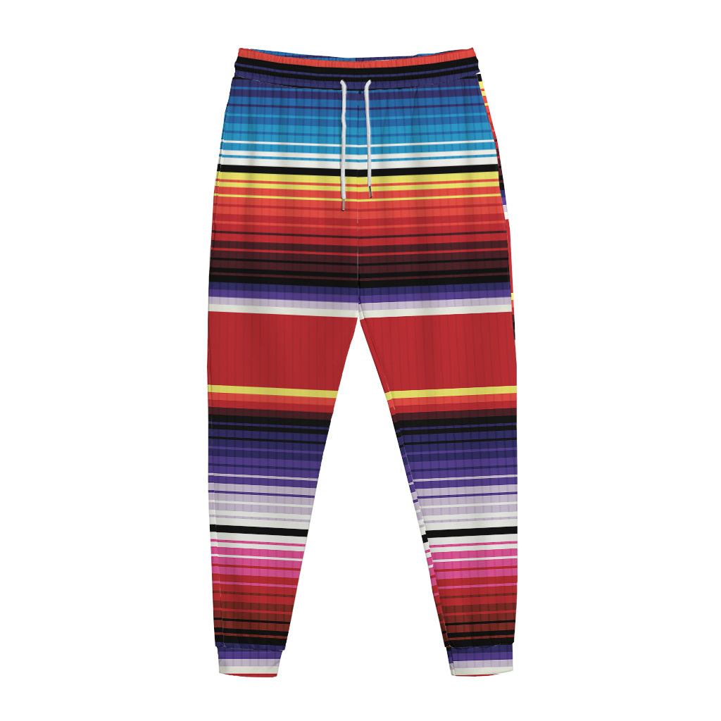 Tribal Serape Blanket Stripe Print Jogger Pants