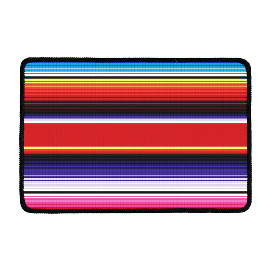 Tribal Serape Blanket Stripe Print Kitchen Mat