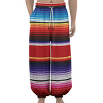 Tribal Serape Blanket Stripe Print Lantern Pants