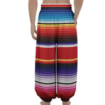 Tribal Serape Blanket Stripe Print Lantern Pants