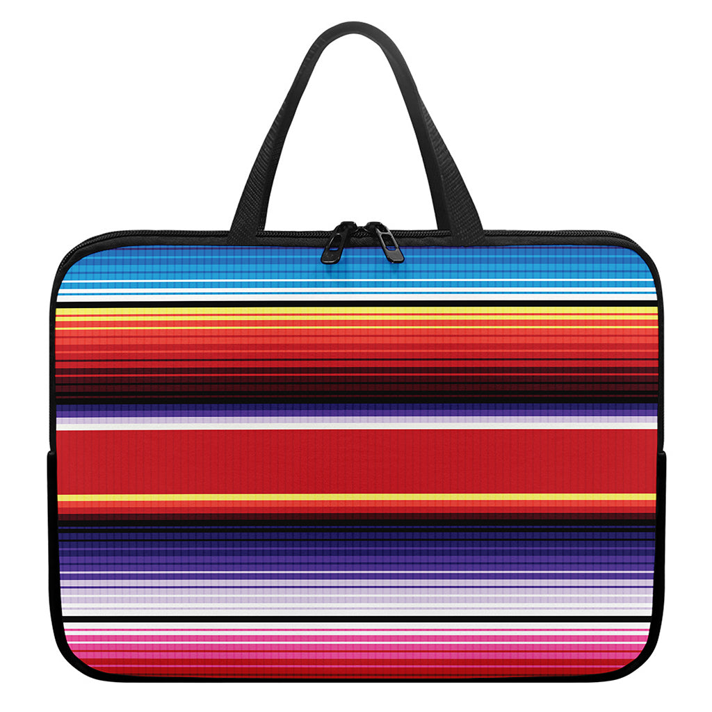 Tribal Serape Blanket Stripe Print Laptop Sleeve With Handle