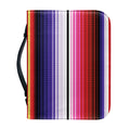 Tribal Serape Blanket Stripe Print Leather Bible Cover