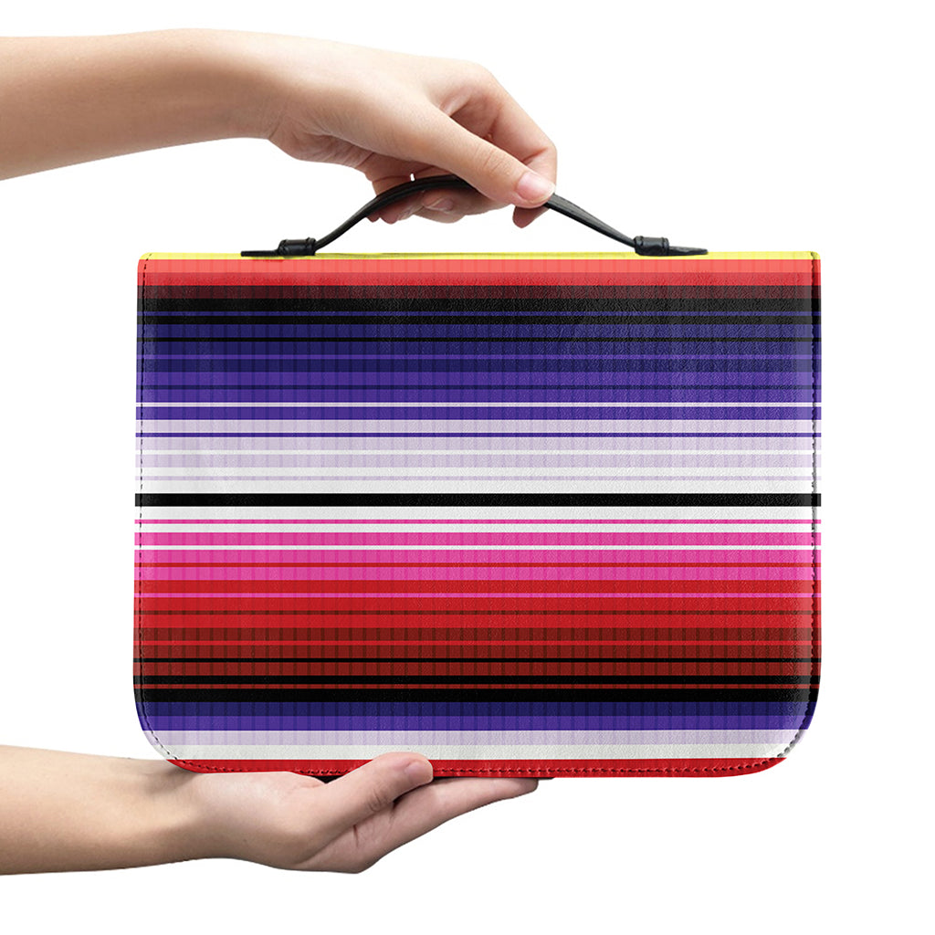 Tribal Serape Blanket Stripe Print Leather Bible Cover