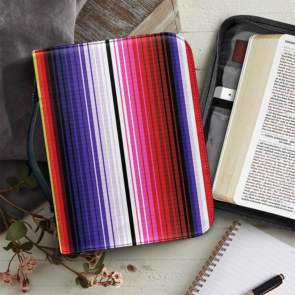 Tribal Serape Blanket Stripe Print Leather Bible Cover