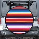 Tribal Serape Blanket Stripe Print Leather Spare Tire Cover