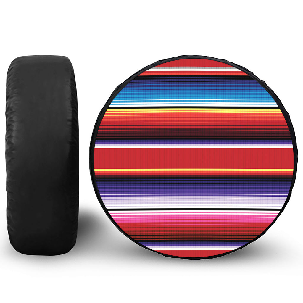 Tribal Serape Blanket Stripe Print Leather Spare Tire Cover