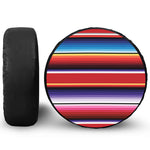 Tribal Serape Blanket Stripe Print Leather Spare Tire Cover