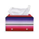 Tribal Serape Blanket Stripe Print Leather Tissue Box Cover